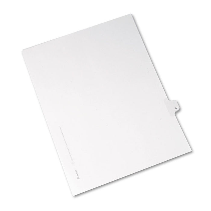 Preprinted Legal Exhibit Side Tab Index Dividers, Allstate Style, 10-Tab, 8, 11 x 8.5, White, 25/Pack