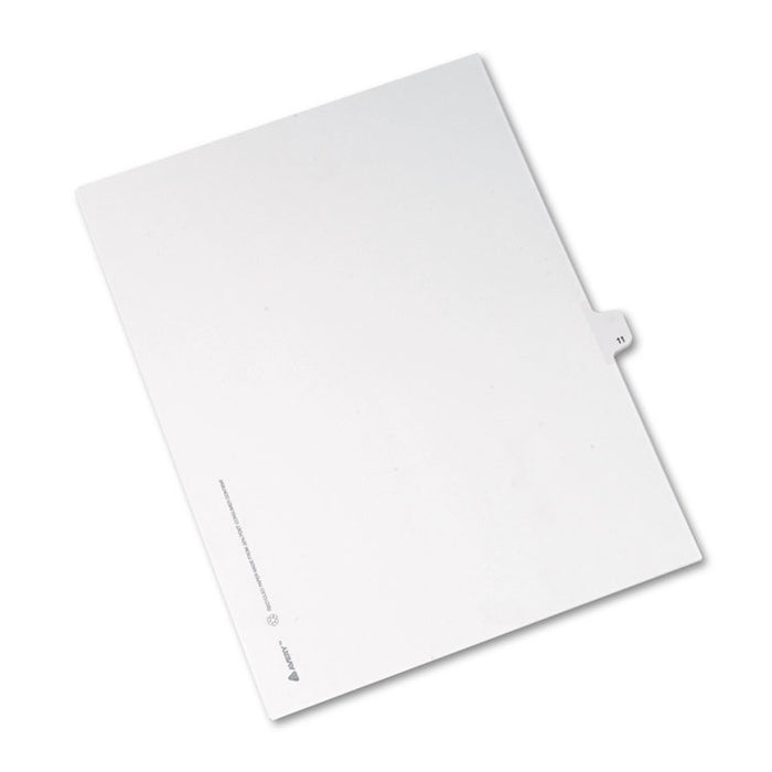 Preprinted Legal Exhibit Side Tab Index Dividers, Allstate Style, 10-Tab, 11, 11 x 8.5, White, 25/Pack