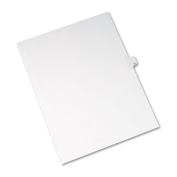 Preprinted Legal Exhibit Side Tab Index Dividers, Allstate Style, 10-Tab, 12, 11 x 8.5, White, 25/Pack