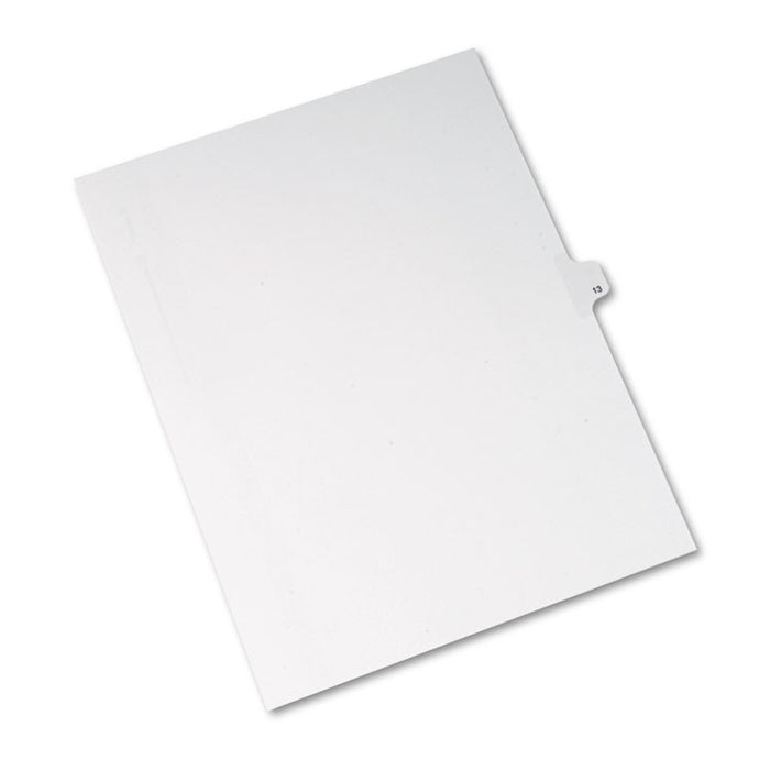 Preprinted Legal Exhibit Side Tab Index Dividers, Allstate Style, 10-Tab, 13, 11 x 8.5, White, 25/Pack
