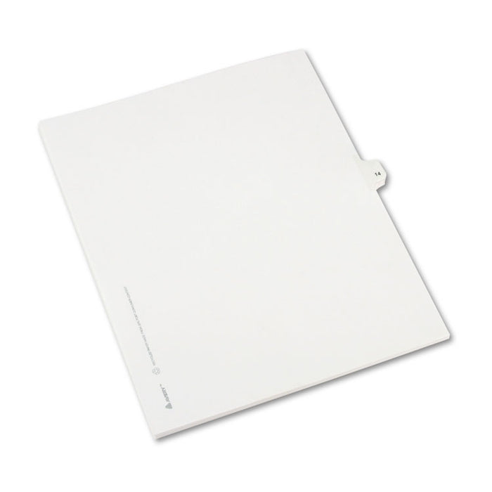 Preprinted Legal Exhibit Side Tab Index Dividers, Allstate Style, 10-Tab, 14, 11 x 8.5, White, 25/Pack