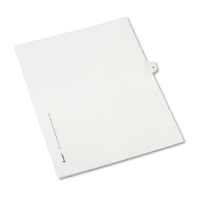 Preprinted Legal Exhibit Side Tab Index Dividers, Allstate Style, 10-Tab, 15, 11 x 8.5, White, 25/Pack