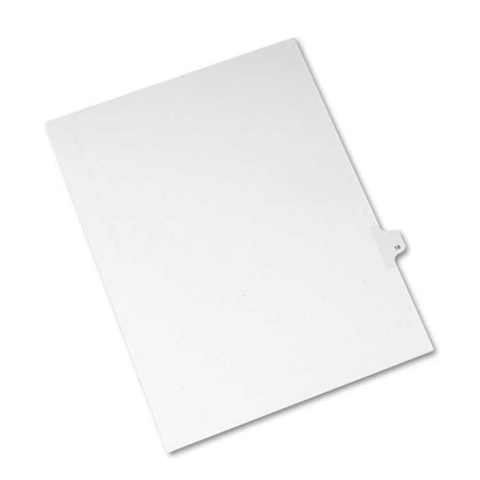 Preprinted Legal Exhibit Side Tab Index Dividers, Allstate Style, 10-Tab, 18, 11 x 8.5, White, 25/Pack