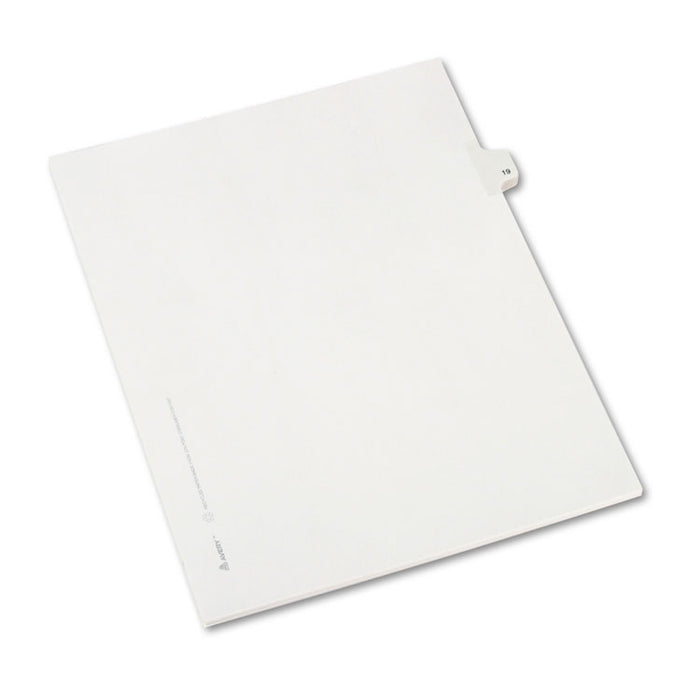 Preprinted Legal Exhibit Side Tab Index Dividers, Allstate Style, 10-Tab, 19, 11 x 8.5, White, 25/Pack