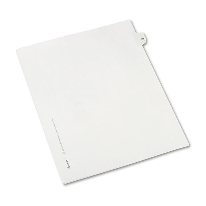 Preprinted Legal Exhibit Side Tab Index Dividers, Allstate Style, 10-Tab, 22, 11 x 8.5, White, 25/Pack