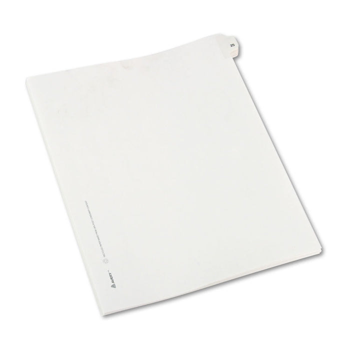 Preprinted Legal Exhibit Side Tab Index Dividers, Allstate Style, 10-Tab, 25, 11 x 8.5, White, 25/Pack