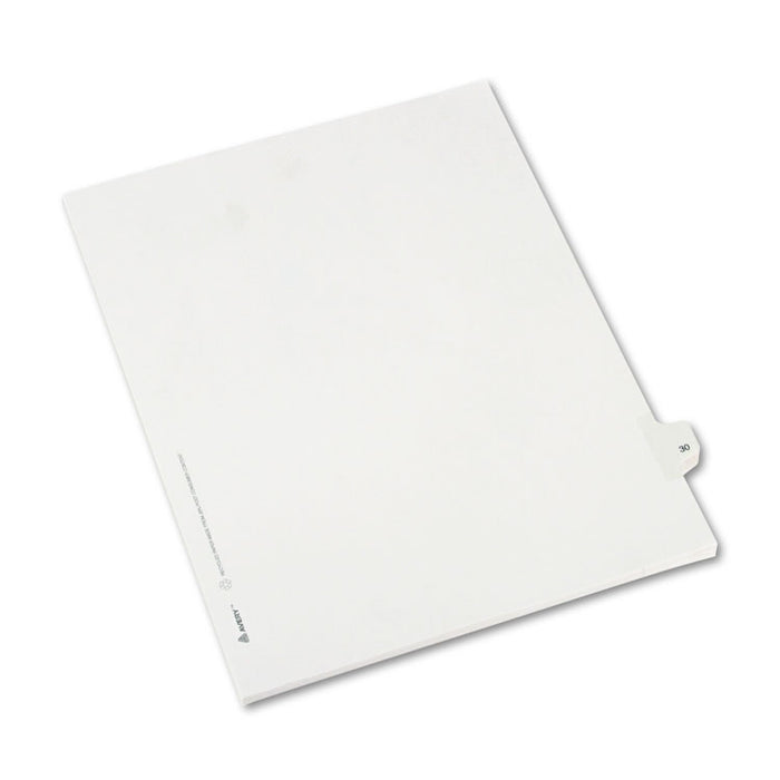 Preprinted Legal Exhibit Side Tab Index Dividers, Allstate Style, 10-Tab, 30, 11 x 8.5, White, 25/Pack