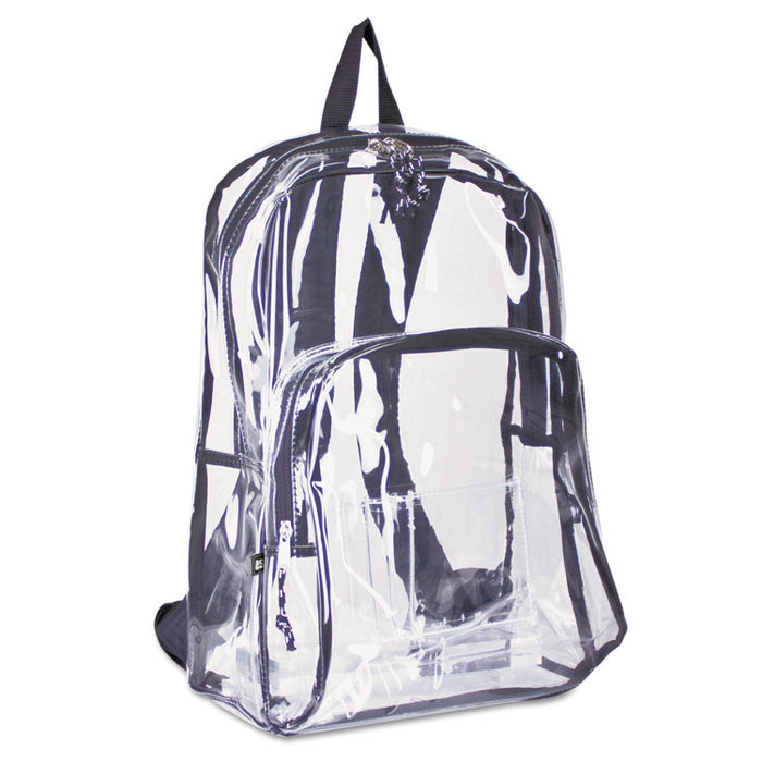 Backpack, PVC, 12.5 x 5.5 x 17.5, Clear/Black