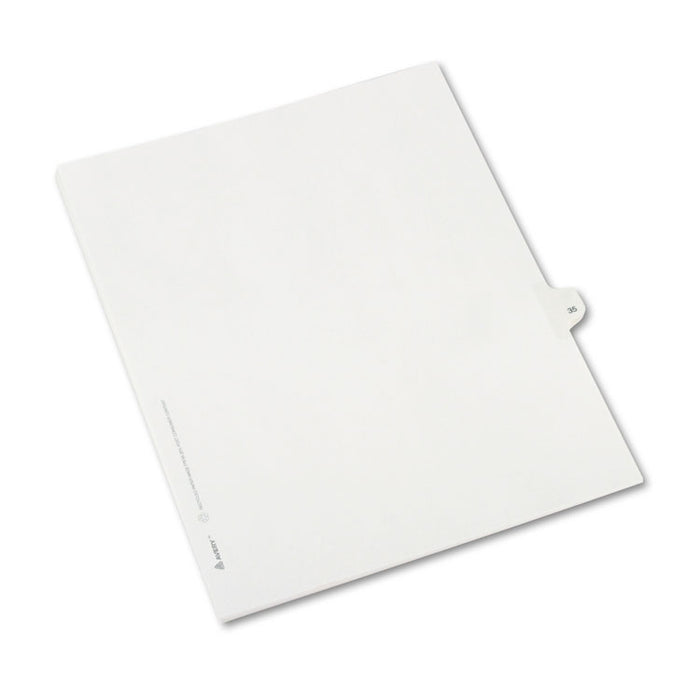 Preprinted Legal Exhibit Side Tab Index Dividers, Allstate Style, 10-Tab, 35, 11 x 8.5, White, 25/Pack