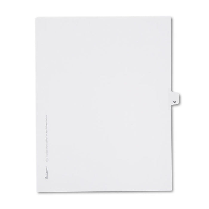Preprinted Legal Exhibit Side Tab Index Dividers, Allstate Style, 10-Tab, 39, 11 x 8.5, White, 25/Pack