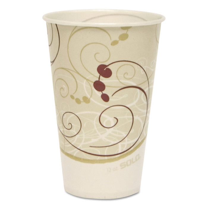 Symphony Treated-Paper Cold Cups, 12 oz, White/Beige/Red, 100/Bag, 20 Bags/Carton
