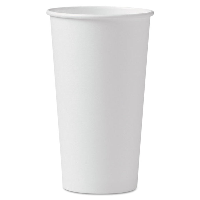 Polycoated Hot Paper Cups, 20 oz, White, 600/Carton