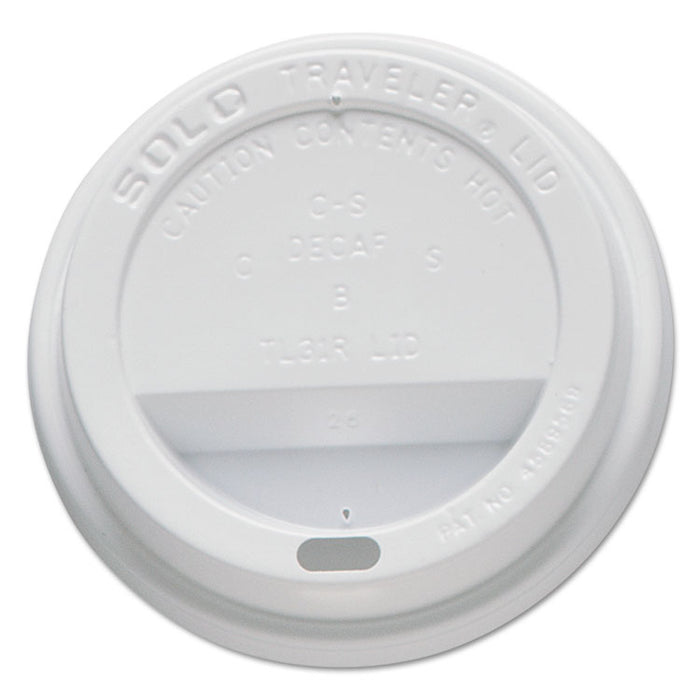Traveler Cappuccino Style Dome Lid, Fits 10 oz Cups, White, 100/Pack, 10 Packs/Carton