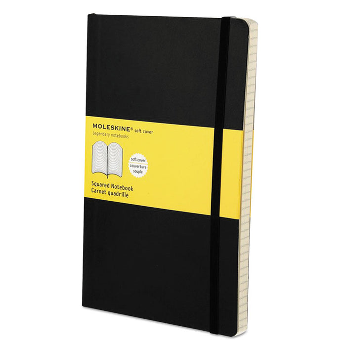 Classic Softcover Notebook, 1 Subject, Quadrille Rule, Black Cover, 8.25 x 5, 192 Sheets