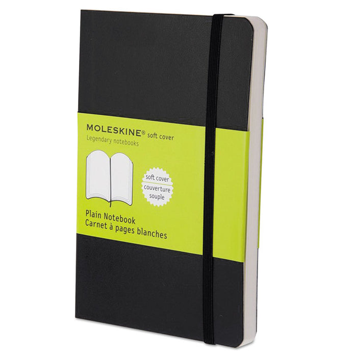 Classic Softcover Notebook, 1 Subject, Unruled, Black Cover, 5.5 x 3.5, 192 Sheets