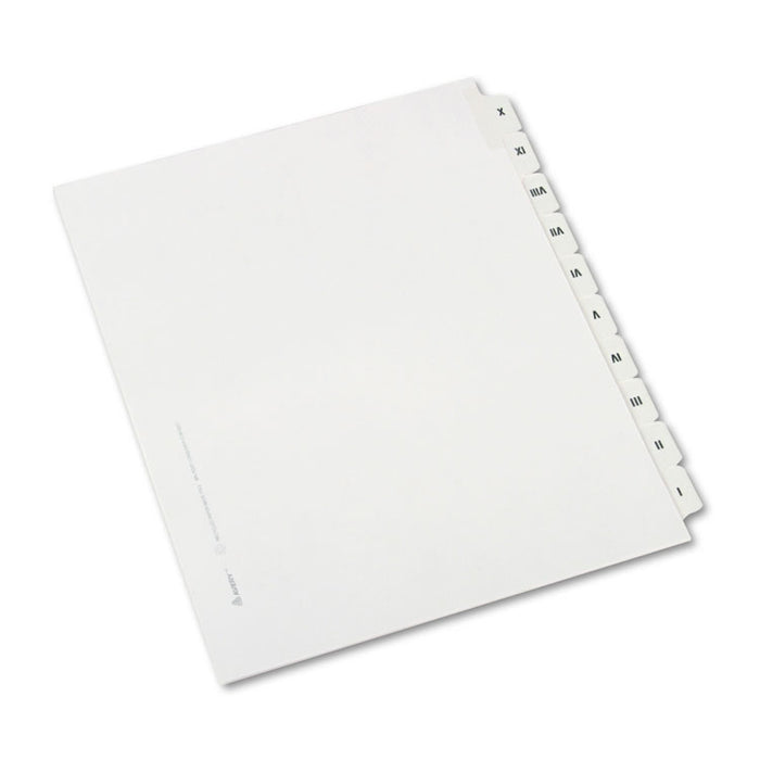 Preprinted Legal Exhibit Side Tab Index Dividers, Allstate Style, 10-Tab, I to X, 11 x 8.5, White, 1 Set