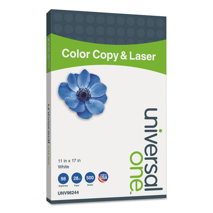 Deluxe Color Copy & Laser Paper, 98 Bright, 28lb, 11 x 17, White, 500/Ream