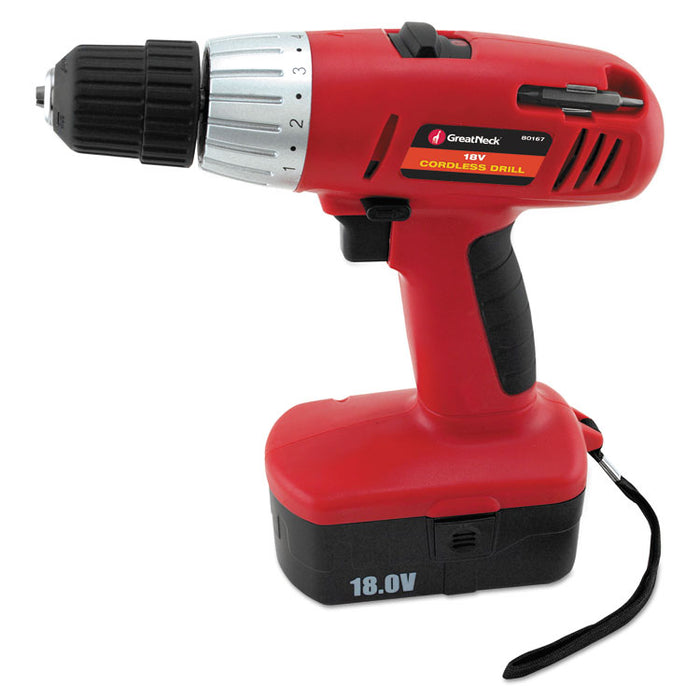Great Neck 18 Volt 2 Speed Cordless Drill, 3/8" Keyless Chuck