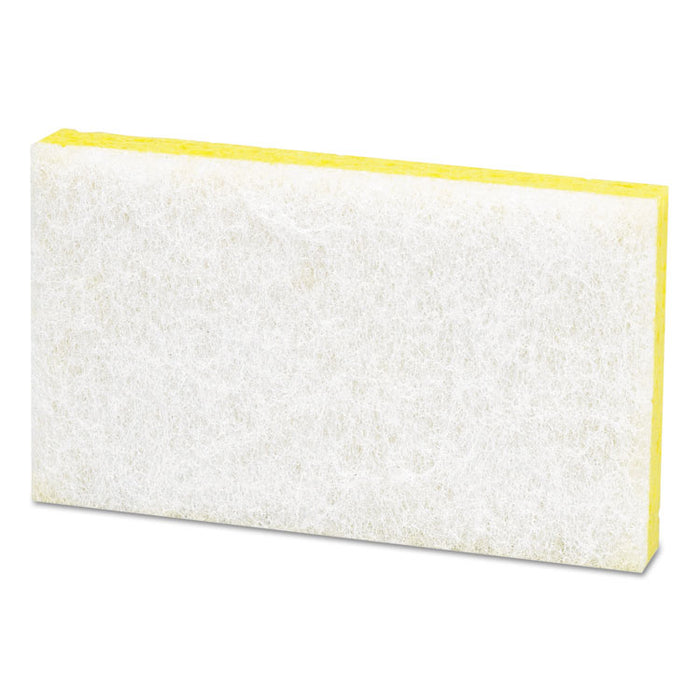 Light-Duty Scrubbing Sponge, #63, 3.5 x 5.63, Yellow/White, 20/Carton