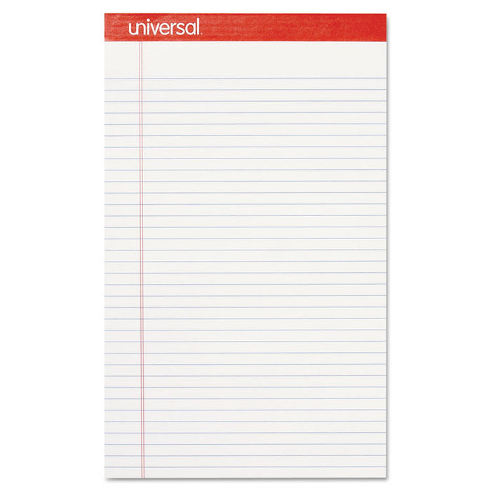 Perforated Ruled Writing Pads, Wide/Legal Rule, 8.5 x 14, White, 50 Sheets, Dozen