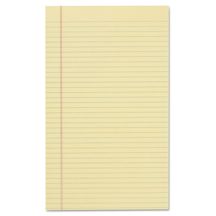 Glue Top Pads, Wide/Legal Rule, 50 Canary-Yellow 8.5 x 14 Sheets, Dozen