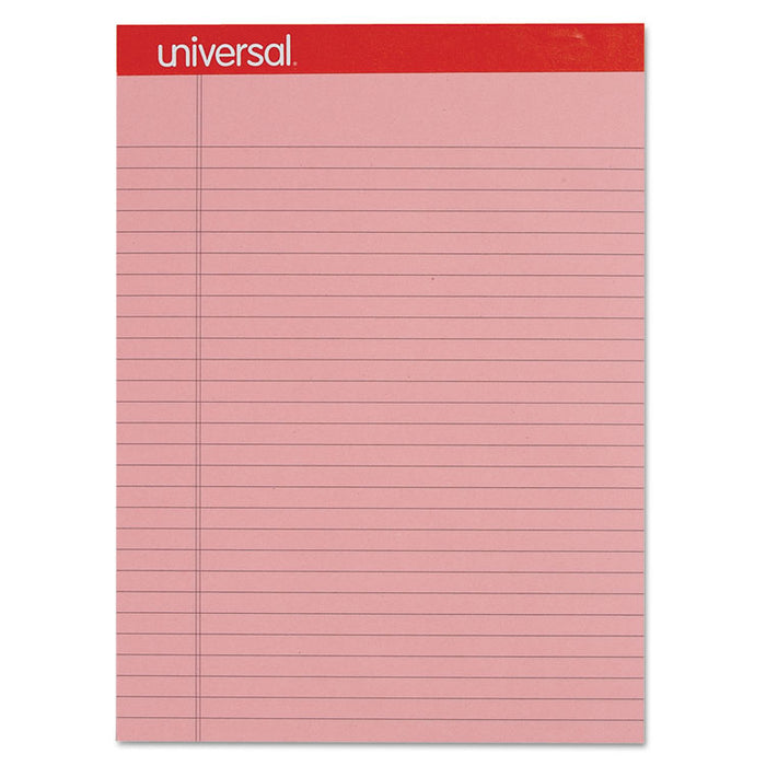 Colored Perforated Writing Pads, Wide/Legal Rule, 8.5 x 11, Pink, 50 Sheets, Dozen