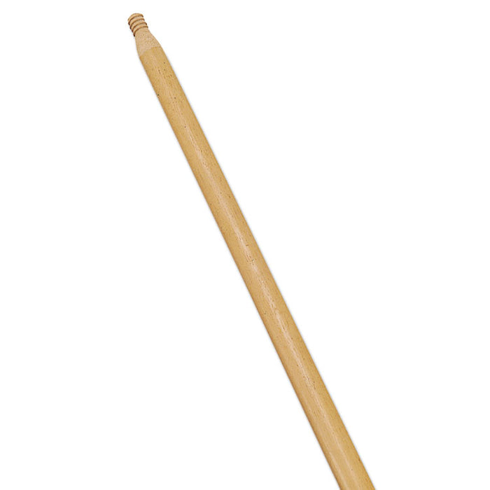 Standard Threaded-Tip Broom/Sweep Handle, 54", 1-5/16"Dia, Wood, Dozen