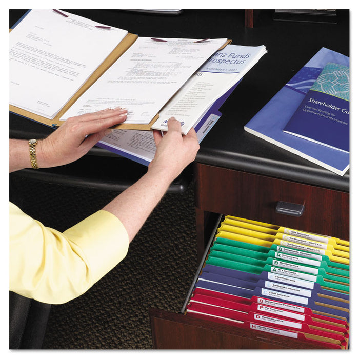 6-Section Pressboard Top Tab Pocket-Style Classification Folders with SafeSHIELD Fasteners, 2 Dividers, Letter, Blue, 10/Box