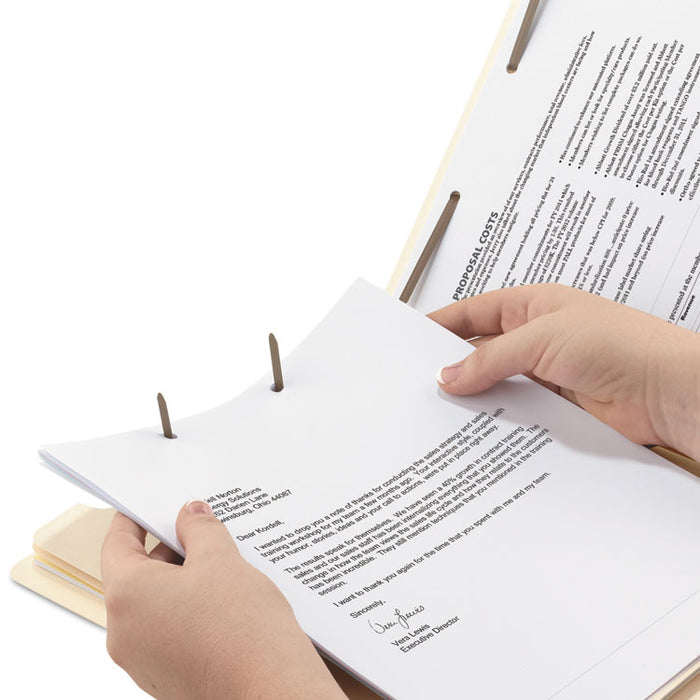 Manila Four- and Six-Section Top Tab Classification Folders, 2 Dividers, Letter Size, Manila, 10/Box