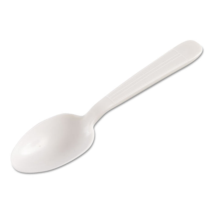 Heavyweight Cutlery, Teaspoons, Polypropylene, White, 1000/Carton