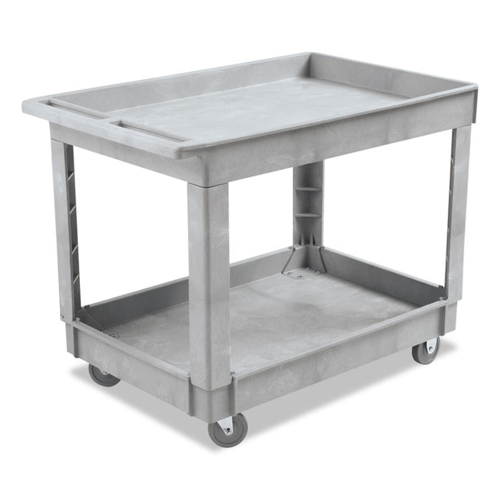 Utility Cart, Two-Shelf, Plastic Resin, 24w x 40d, Gray