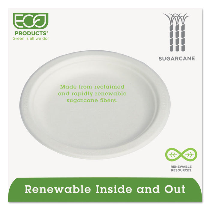 Renewable & Compostable Sugarcane Plates Convenience Pack, 6", 50/PK, 20 PK/CT