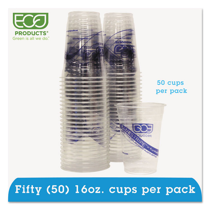 BlueStripe 25% Recycled Content Cold Cups Convenience Pack, 16 oz, 50/Pk