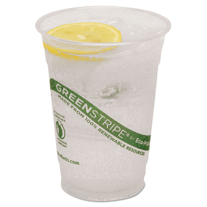 GreenStripe Renewable and Compostable Cold Cups, 16 oz, Clear, 50/Pack, 20 Packs/Carton