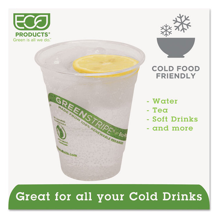GreenStripe Renewable and Compostable Cold Cups, 12 oz, Clear, 50/Pack, 20 Packs/Carton