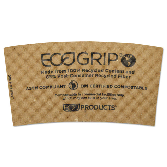 EcoGrip Hot Cup Sleeves - Renewable & Compostable, 1300/CT