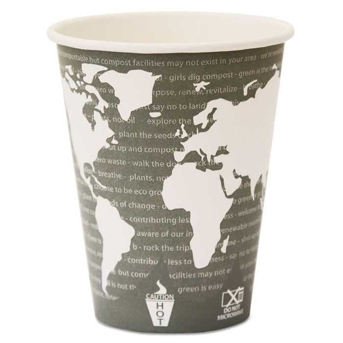 World Art Renewable Compostable Hot Cups, 12 oz., 50/PK, 20 PK/CT