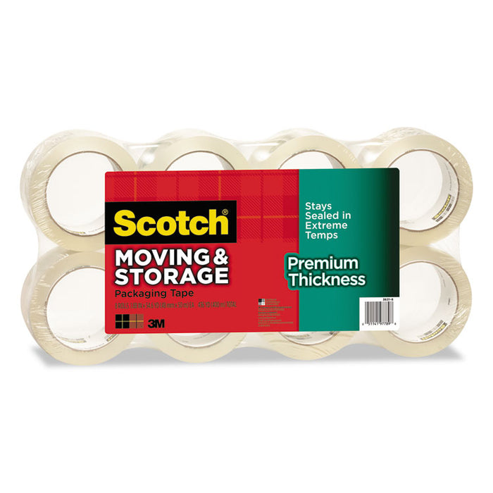 Moving and Storage Packaging Tape - Premium Thickness, 3" Core, 1.88" x 60 yds, Clear, 8/Pack