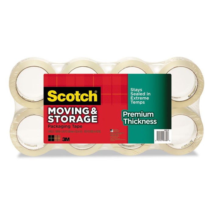 Moving and Storage Packaging Tape - Premium Thickness, 3" Core, 1.88" x 60 yds, Clear, 8/Pack