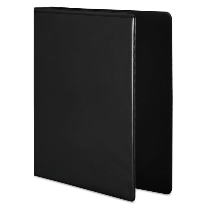 Heavy-Duty Round Ring View Binder with Extra-Durable Hinge, 3 Rings, 3" Capacity, 11 x 8.5, Black