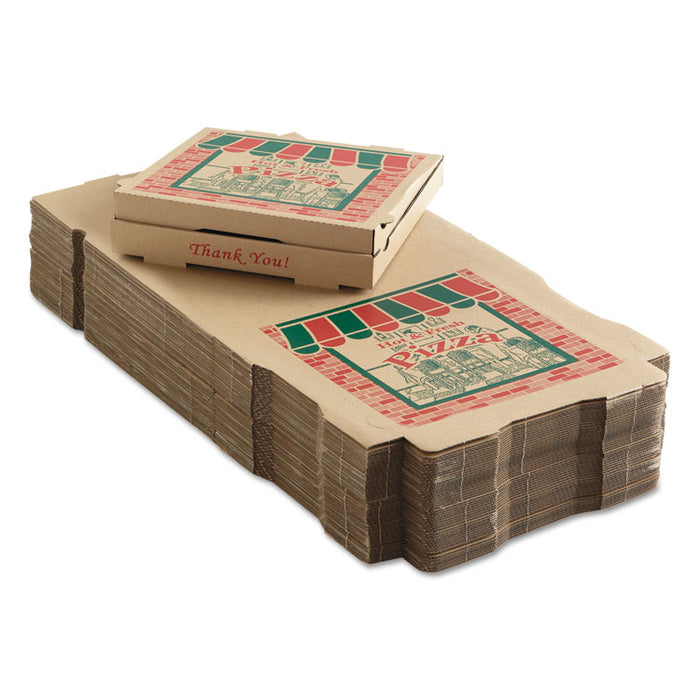 Corrugated Pizza Boxes, 14 x 14 x 1 3/4, Kraft, 50/Carton