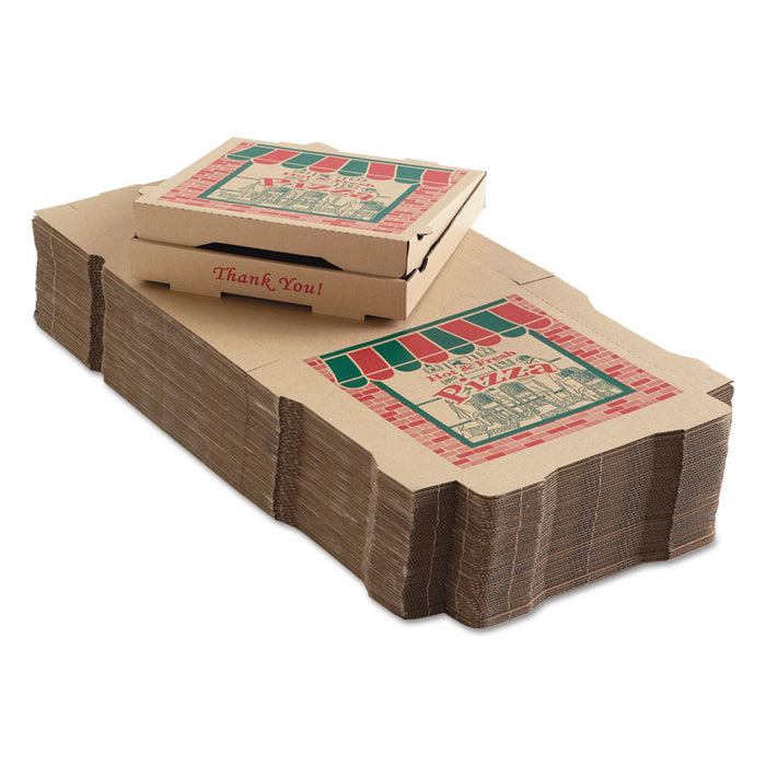 Corrugated Pizza Boxes, 12 x 12 x 1 3/4, Kraft, 50/Carton