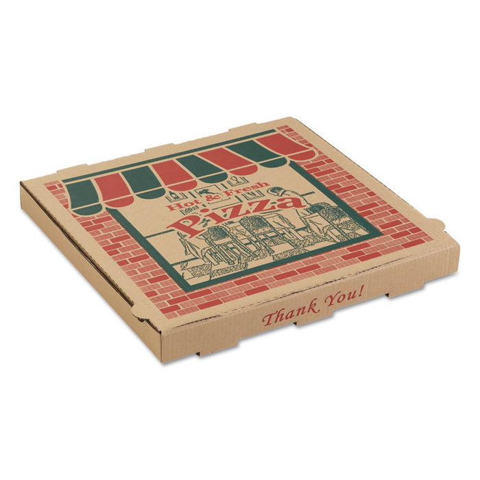 Corrugated Pizza Boxes, 16 x 16 x 1 3/4, Kraft, 50/Carton