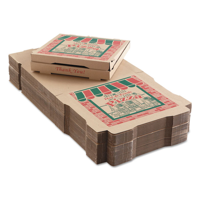 Corrugated Pizza Boxes, 16 x 16 x 1 3/4, Kraft, 50/Carton
