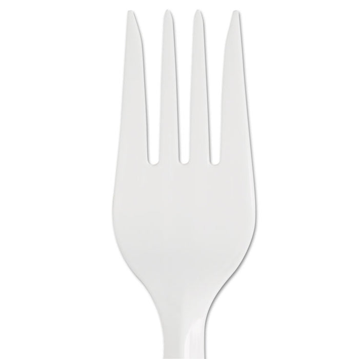 SmartStock Plastic Cutlery Refill, Fork, 5.8", Series-B Mediumweight, White, 40/Pack, 24 Packs/Carton