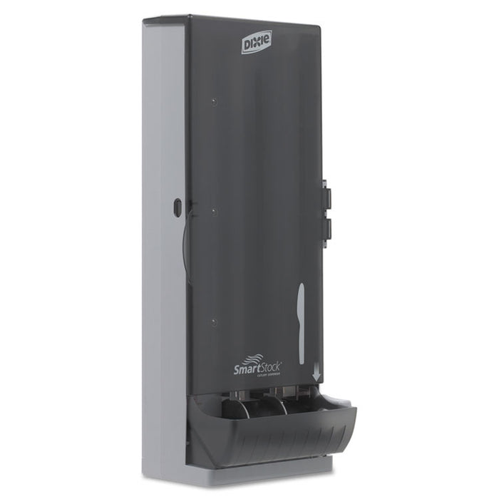 SmartStock Utensil Dispenser, Knives, 10 x 8.75 x 24.75, Translucent Gray