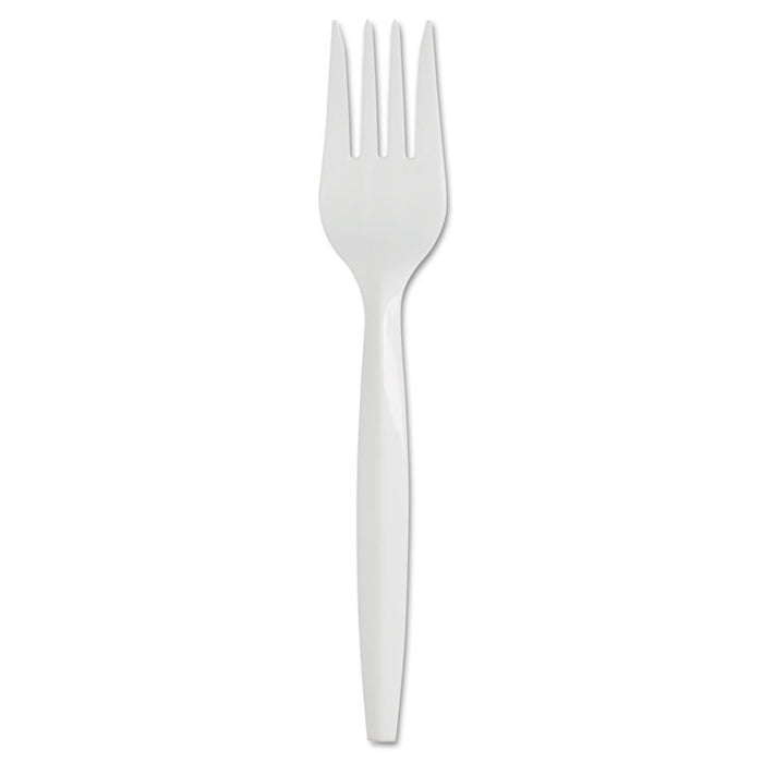 SmartStock Plastic Cutlery Refill, Fork, 5.8", Series-B Mediumweight, White, 40/Pack, 24 Packs/Carton