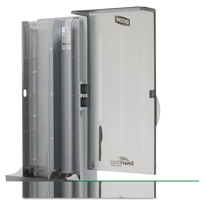 SmartStock Utensil Dispenser, Knives, 10 x 8.75 x 24.75, Translucent Gray