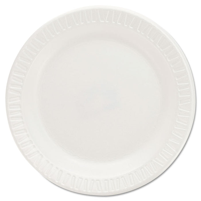 Quiet Classic Laminated Foam Dinnerware Plates, 6 Inches, White, Round, 125/Pack