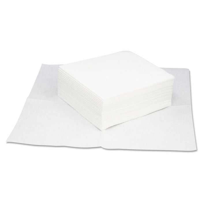 TASKBrand Grease and Oil Wipers, Quarterfold, 12 x 13.25, White, 50/Pack, 16 Packs/Carton